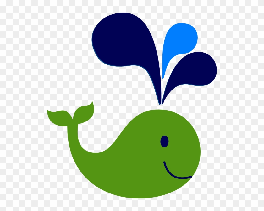 Green And Navy Whale Clip Art At Clkercom Vector - Green Whale Clip Art #176984