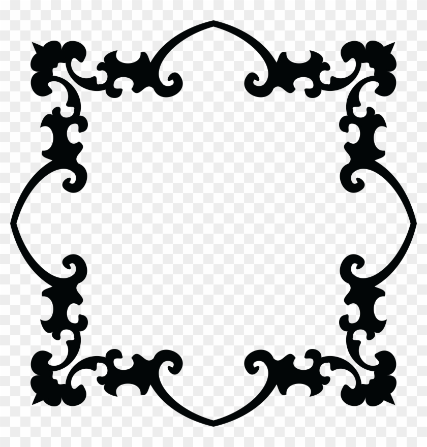 Free Clipart Of A Fancy Floral Frame Black And White - Scalable Vector Graphics #177089