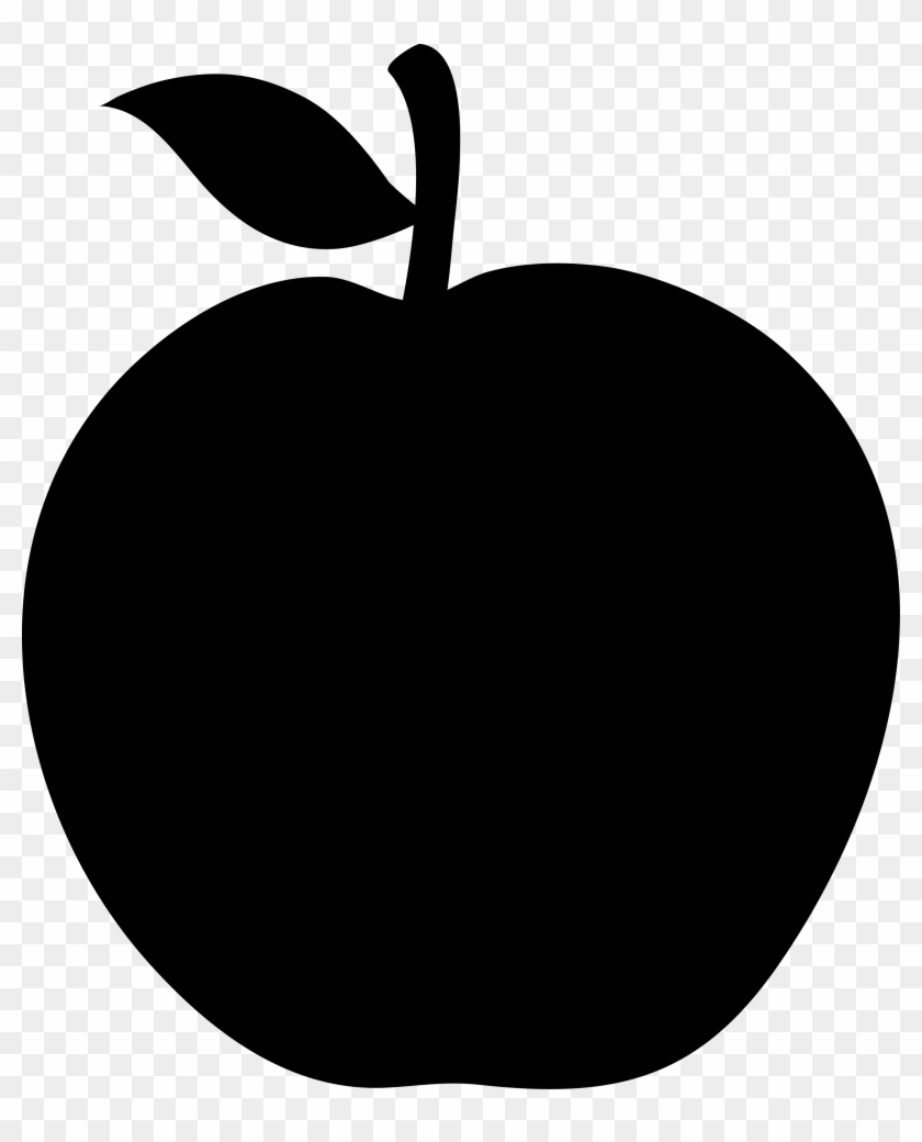 Clipart Apple Black Silhouette Vector Free Clip Art - Black And White Apple Clipart #178451