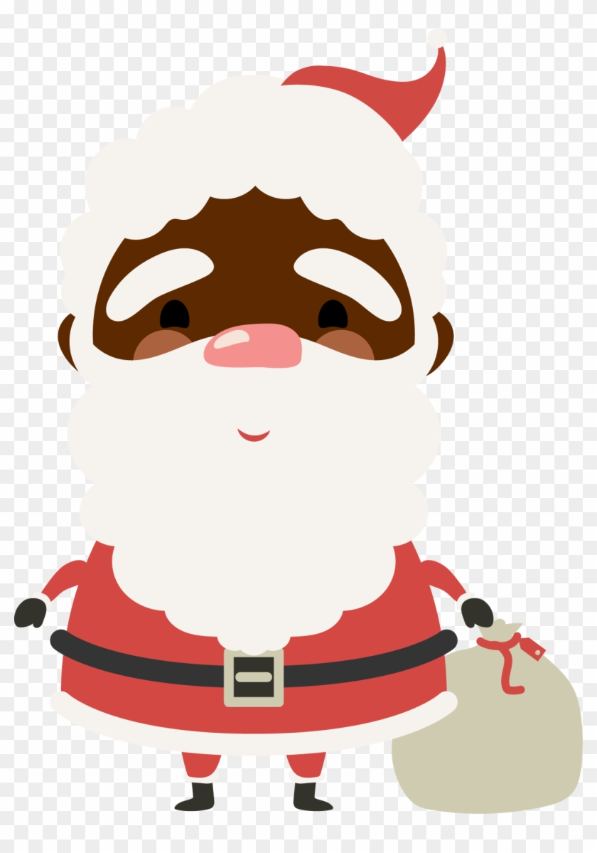 This Is A Sticker Of A Black Santa - Sticker #999468