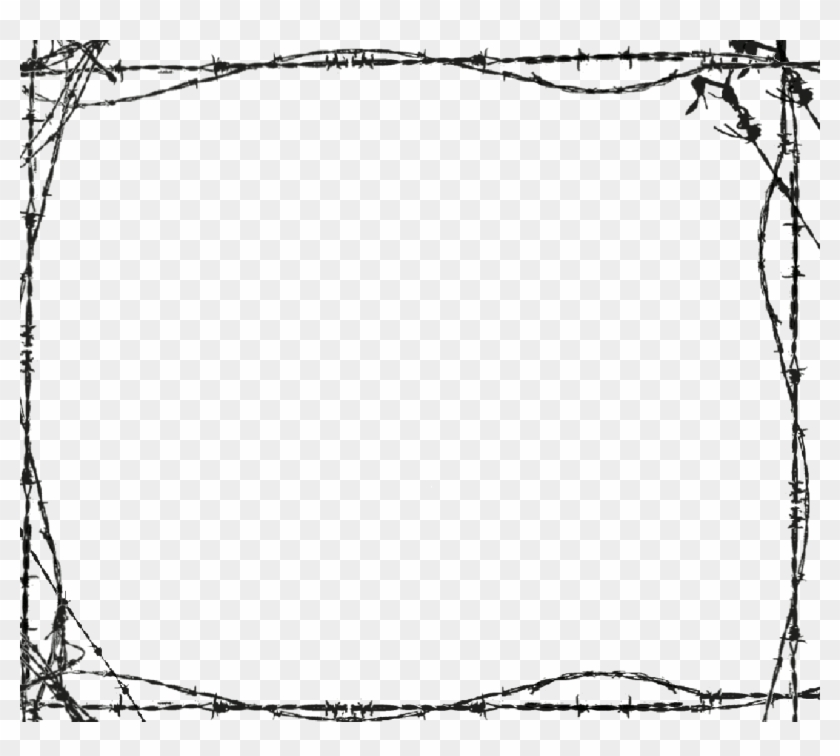 Barbed Wire Border Clip Art Image Medium Size - Barb Wire Border Png #999483