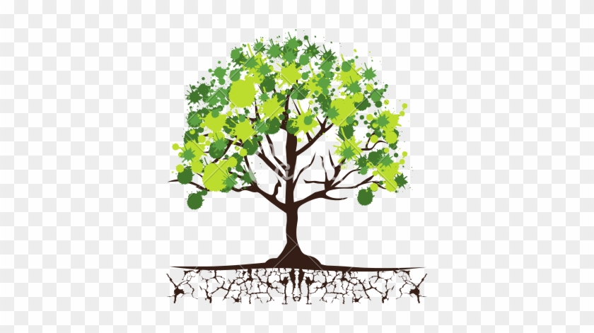 Eco Green Trees Icon - Tree With Roots And Leaves #999785