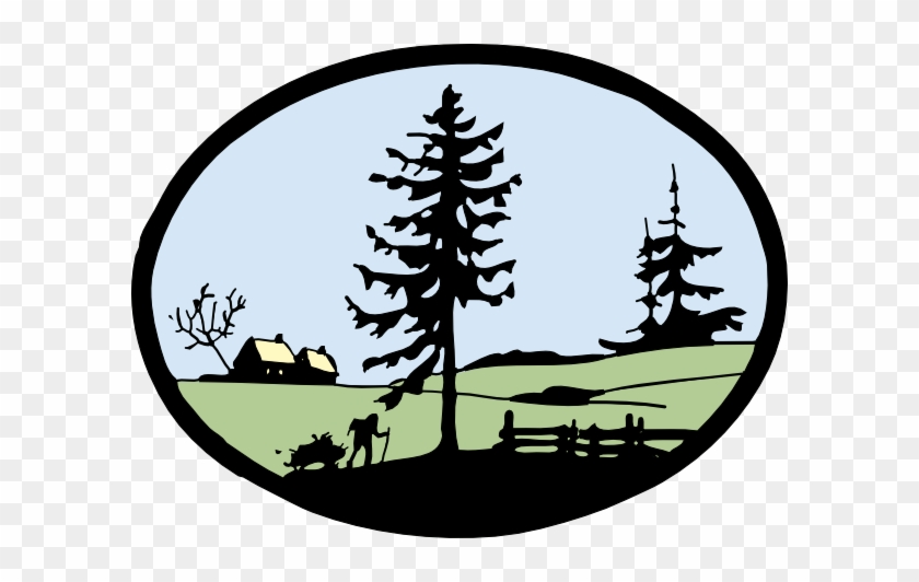Country Clipart Black And White - Die Cut Square Roll Label (2"x2") Quantity(1) #1000191