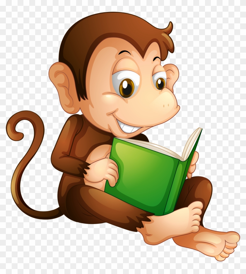 Clip Art, Illustrations - Wallmonkeys Wall Decals Wallmonkeys Animals Reading #1000308