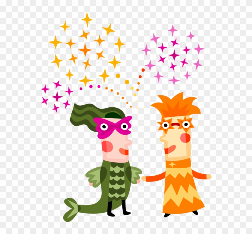 Vector Illustration Of Carnival Of Venice With Venetian - Mardi Gras Clip Art #1000708