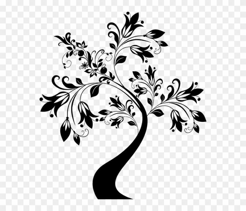 Abstract Beautiful Winter Tree Background Vector Vector - Transparent Tree Black And White #1001096