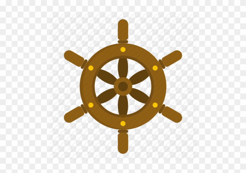 Big Spotted Octopus With A Steering Wheel - Flat Icon Ship Wheel Png #1001341