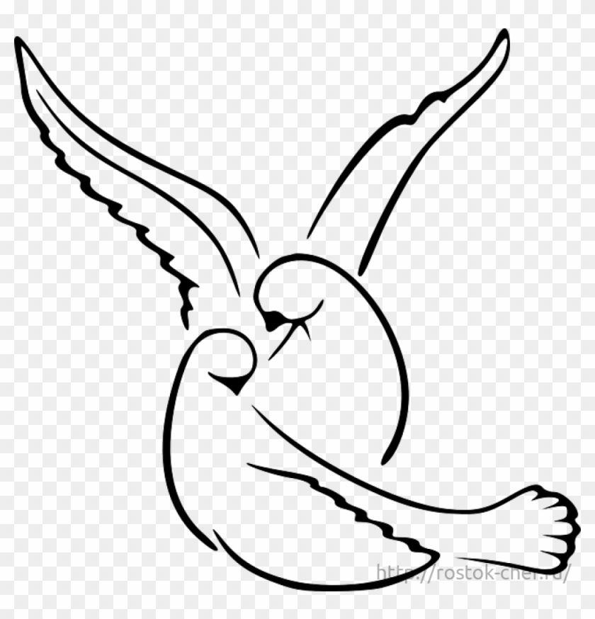 Love Birds Black And White Graphic - Love Bird Drawing Simple #1003516
