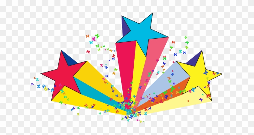 80s Shooting Stars - Colorful Shooting Stars Png #1004599