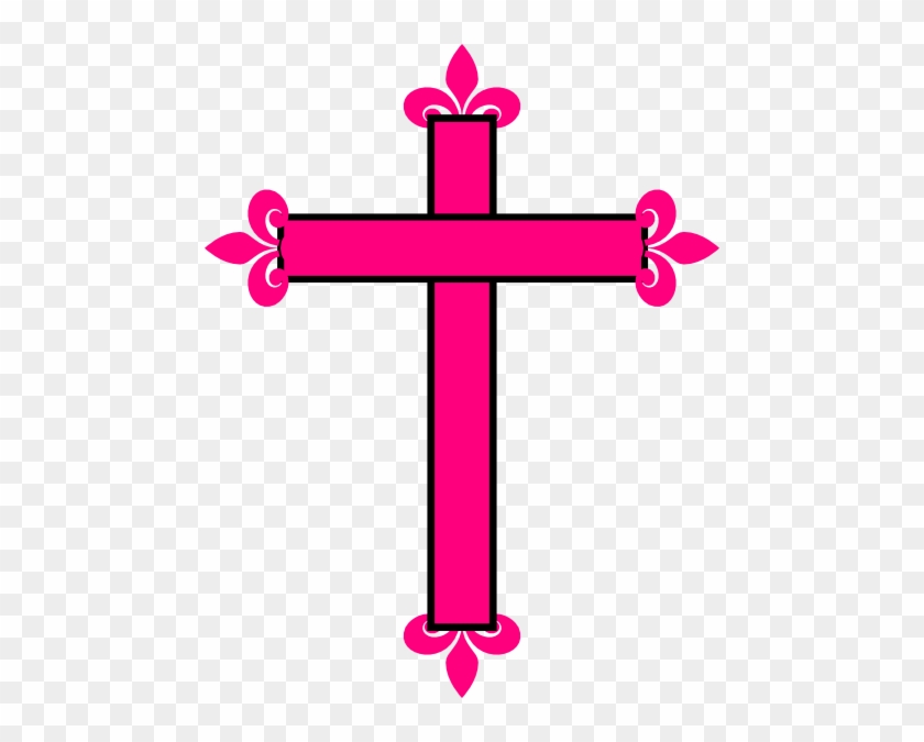 Fleur De Lis Cross Clip Art At Clker - Transparent Background Cross Clip Art #1004826