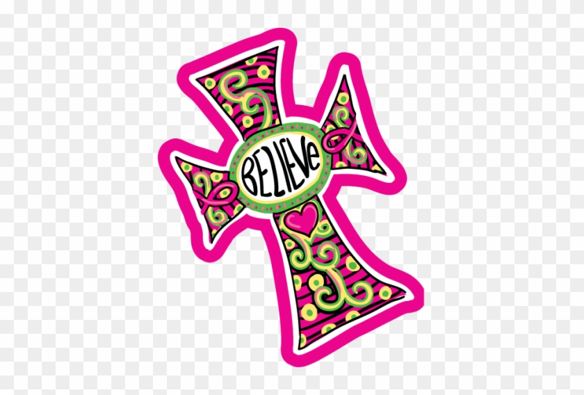Believe Cross Sticker / Decal-believe Decal, Its A - Cute Cross Decals #1004835