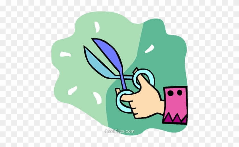 Hand With Scissors Royalty Free Vector Clip Art Illustration - Clases Pasivas #1006735