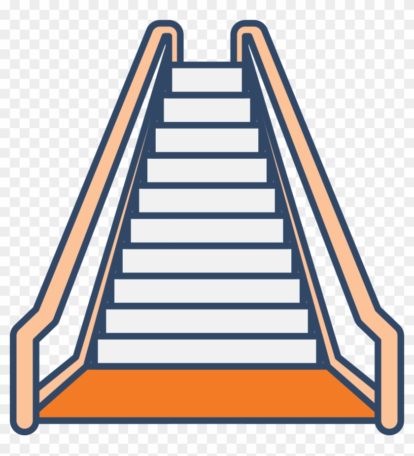 Escalator Stairs Icon - 卡通 手 扶梯 #1006750