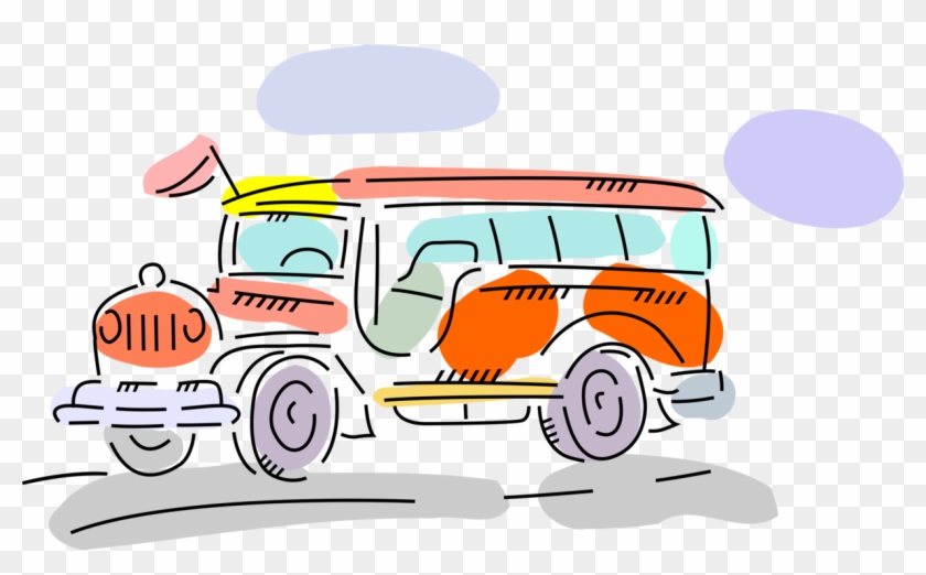 Vector Illustration Of Small Passenger Tour Bus Automobile - Illustration #1007100
