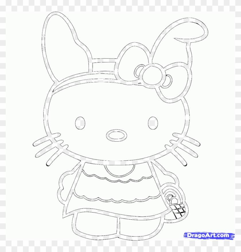 How To Draw Easter Hello Kitty - Hello Kitty Easter Coloring Pages #1007145