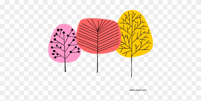 Colorful Trees Free Png Clipart - Clip Art #1008154