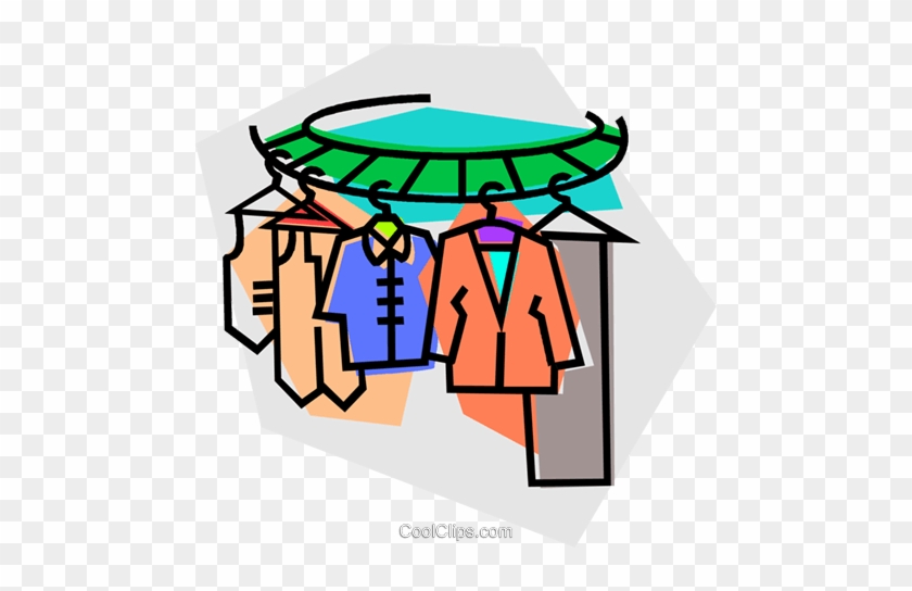 Clothes On A Clothes Rack Royalty Free Vector Clip - Animated Images Of Clothes #1008304