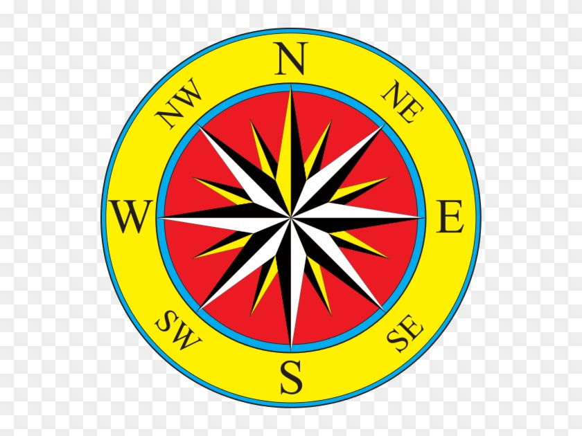 Compass Rose Black And White For Kids - Draw A Compass Rose #1009837