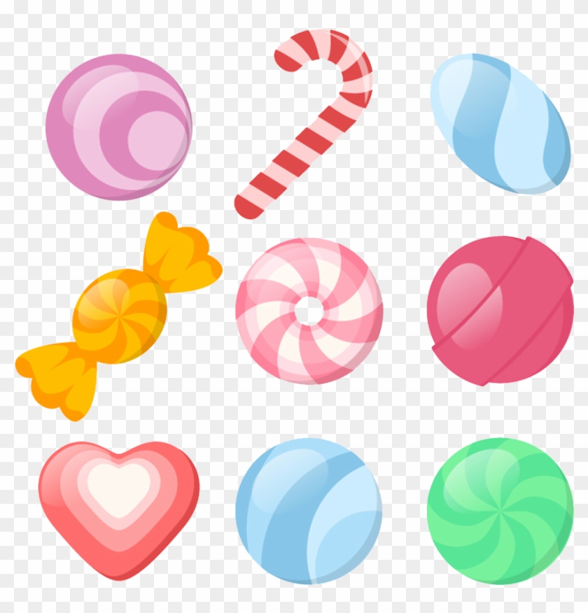 Cotton Candy Candy Cane Lollipop Candy Apple - Candy #1009853