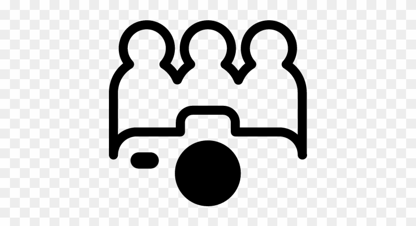 People Posing In Front Of A Camera Vector - Front Camera Icon #1010330