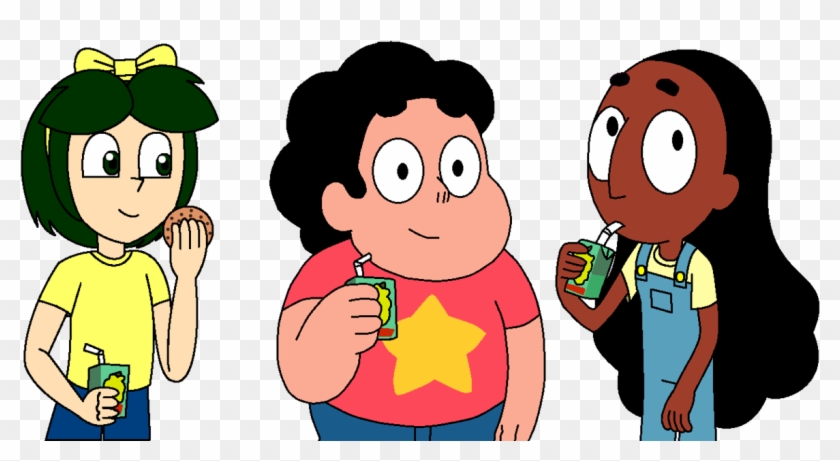 Steven, Connie And Breena Are Having Snacks By Magic - Steven Universe Drink Juice #1010778