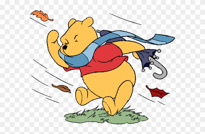 Autumn/fall Season Clip Art Image - Windy Winnie The Pooh #1011780