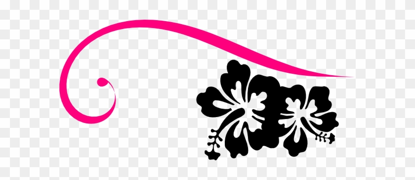 Hot Pink And Black Swirl Backgrounds Clipart - Hibiscus Clip Art #1013007