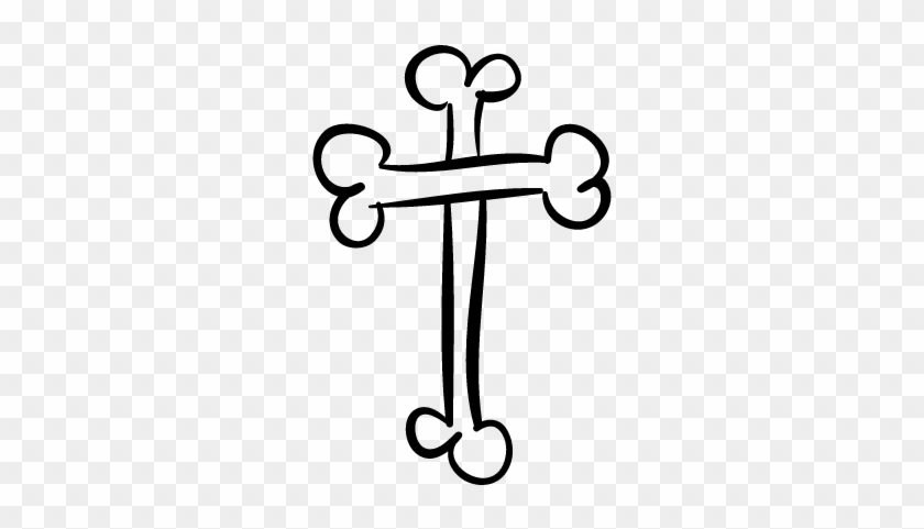 Bones Cross Religious Halloween Sign Outline Vector - Transparent Pictures Of Halloween Sihns #1013135