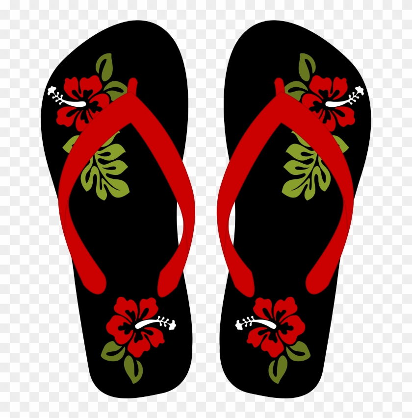 Free Flipflops 34 - Pink Animated Hawaiian Flip Flops #1014142