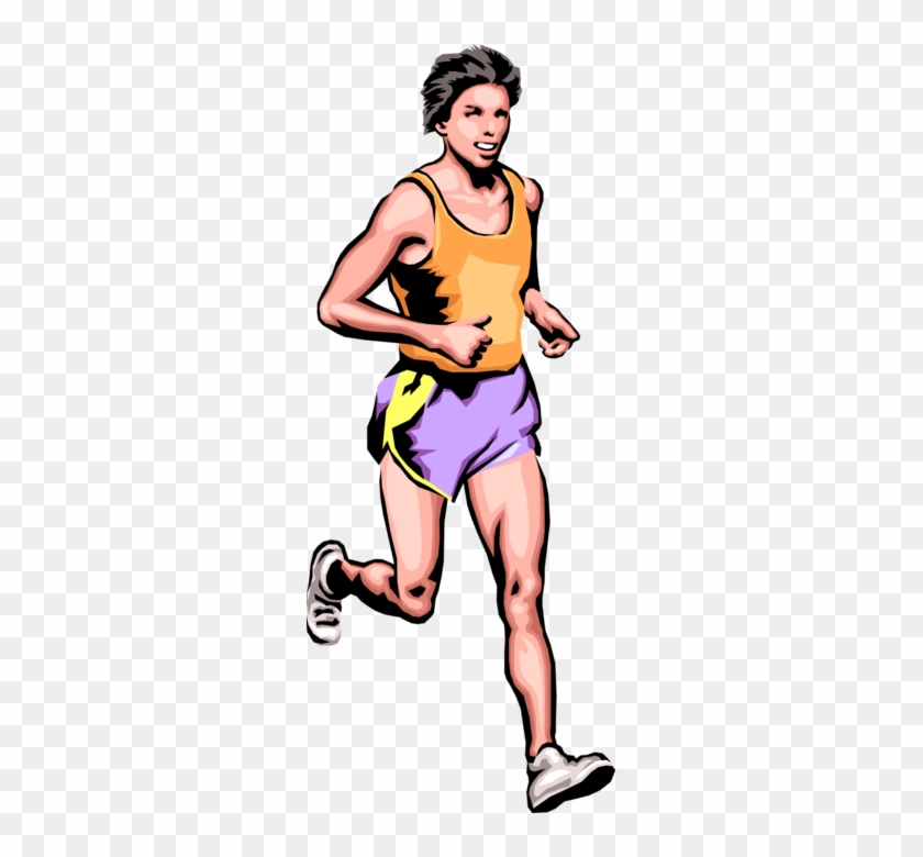 Vector Illustration Of Track And Field Athletic Sport - Jogger Clipart #1014286