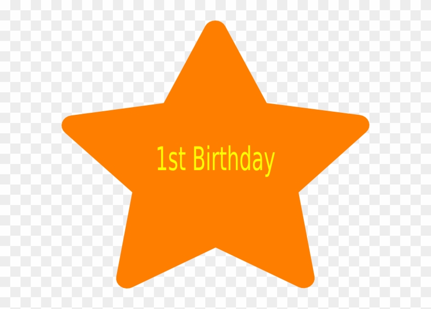 1st Orange Birthday Star Clip Art At Clkercom Vector - Star Svg #1014906