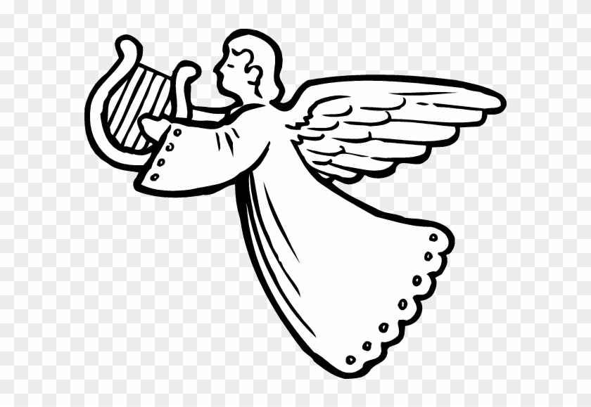 Angel Black And White Clipart - Angel Clip Art Black And White #1015616