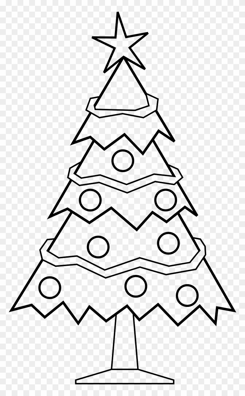 Free Christmas Tree Coloring Pages For Kids - X Mas Tree Black And White #1016234