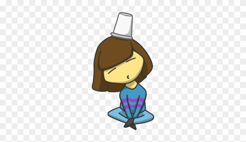 Frisk With A Cup On Their Head By Crystalitar - Cartoon #1016440