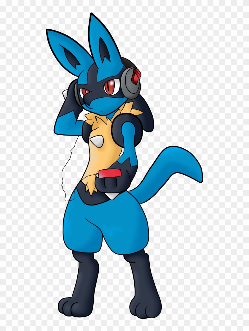 Lucario Con Audifonos By Richyminer - Pokémon #1016570