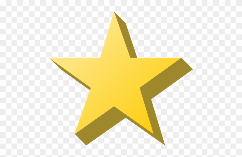 Vector Image Of Yellow Star With Shade - 2d Star #1017134