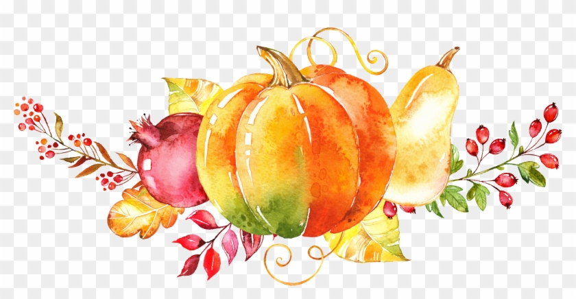 Watercolor Painting Autumn Clip Art - Milo Gift Shop Personalized Give Thanks 10" Melamine #1017164