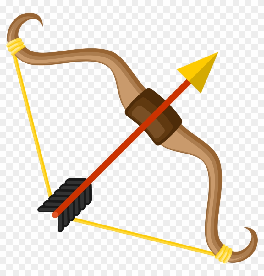Bow And Arrow Clip Art - Gambar Busur Panah Animasi #1017643