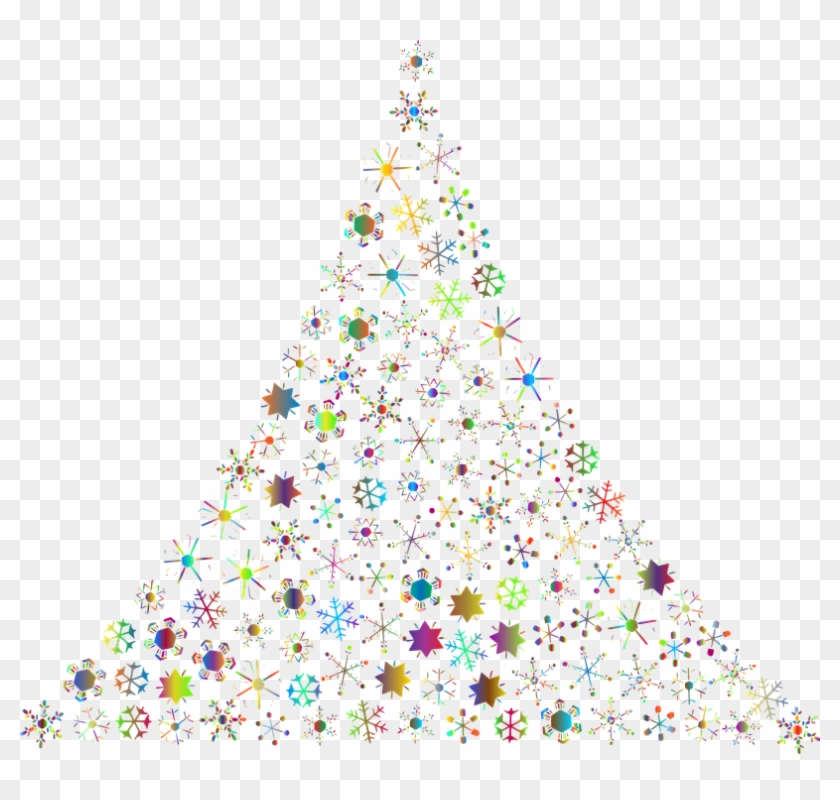 Blue And White Snowflake Abstract Tree In - Christmas Tree Transparent Background Png #1019483