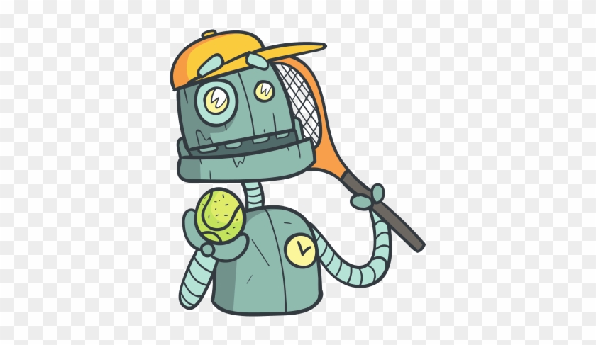 Tennis Player Blue Robot - Tennis Player #1021565