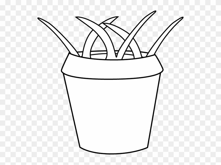 Black And White Flower Pot With Weeds - Pot Black And White #1022533