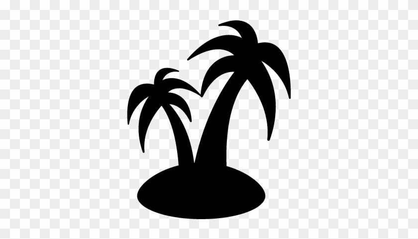 Island With Two Trees Vector - Portable Network Graphics #1023849