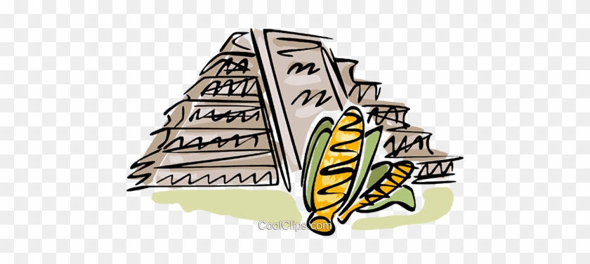 Illustration With Ancient Mayan Pyramid And Calendar - Illustration With Ancient Mayan Pyramid And Calendar #1024004