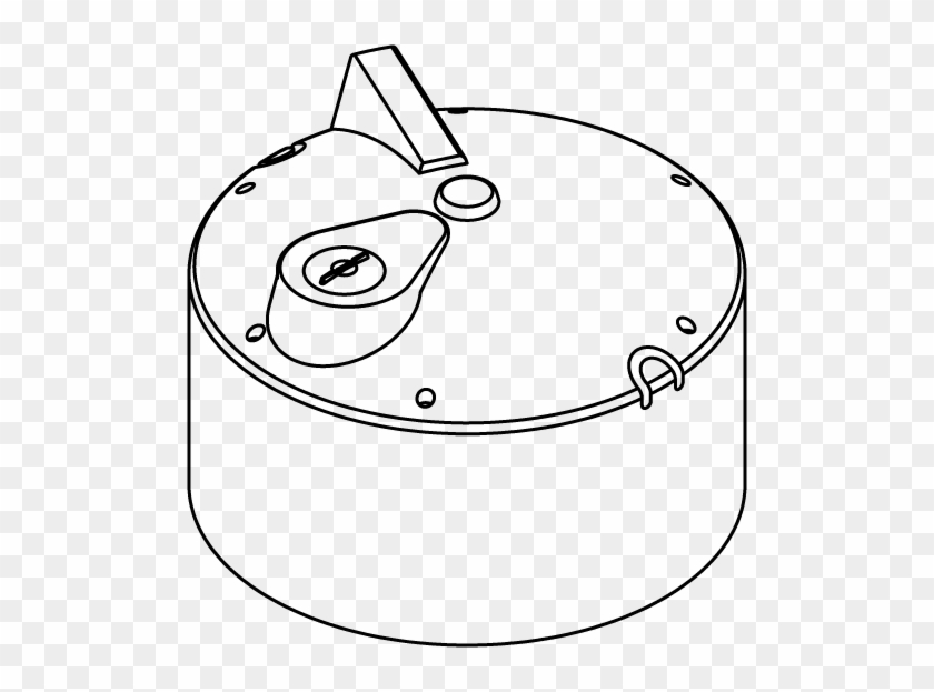 1300 Imperial Gallon Flat Bottom Round Vertical Tank - Line Art #1024095