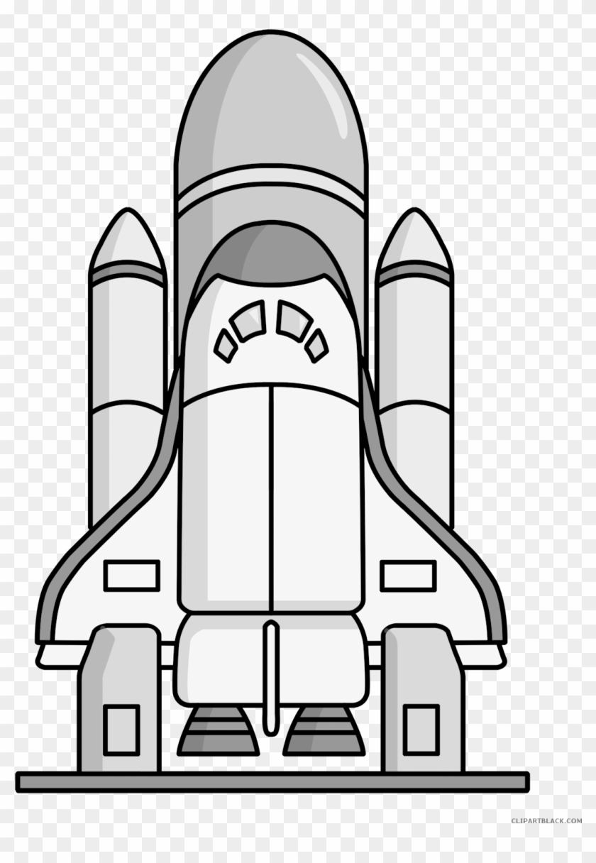 Space Shuttle Transportation Free Black White Clipart - Space Shuttle Cartoon #1024870