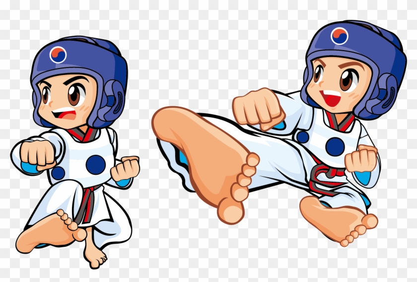 Taekwondo Kick Martial Arts Karate - Taekwondo Cartoon #1025267