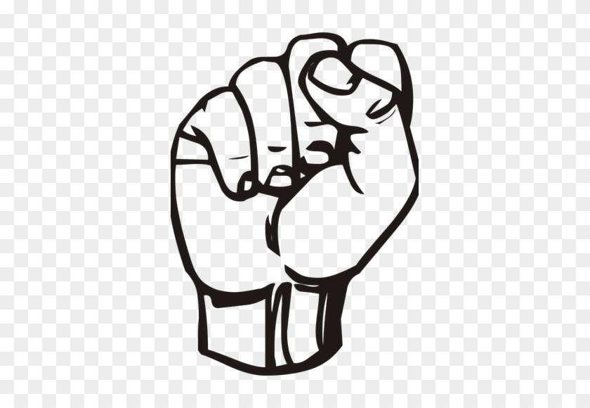 Raised Fist Vector Clip Art Public Domain Vectors - Sign Language S #1025697
