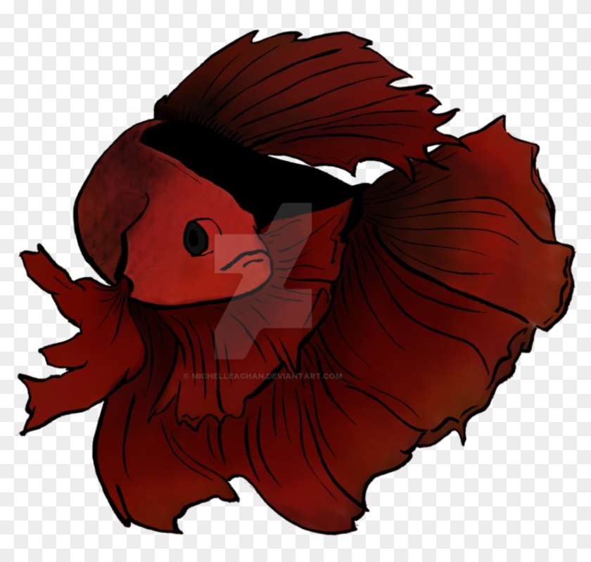 Red Betta By Michelleachan - Digital Art #1026127