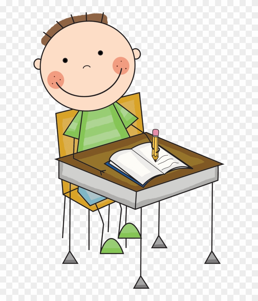 Please Use This Great Website To Practice Spelling - Student At Desk Clip Art #1027076