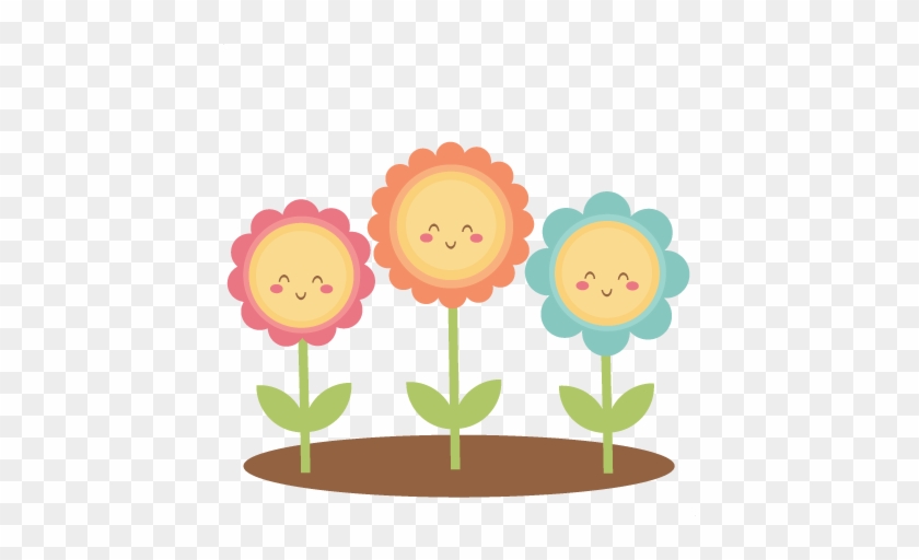 Happy Flowers Svg Scrapbook Cut File Cute Clipart Files - سكرابز ورود كرتون #179324